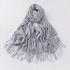 Cachecol Longo de Cor Pura Imitação de Cashmere Europeu e Americano Outono e Inverno 2025 Cachecol Quente Versátil Xale de Cor Única Atacado Transfronteiriço
