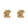Brincos de Metal Plissado Flor Brilhante Transfronteiriços da Amazon Personalizados Leve Luxo Design Único Estilo Cool Brincos para Mulheres