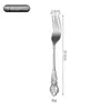 Acero Inoxidable Serie Corte Real Lujo Ligero Mango Labrado Engrosado Estilo Occidental Cuchillo para Bistec, Tenedor, Cuchara, Cuchara de Postre, Tenedor de Postre