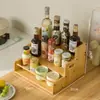 Estilo Medieval Escada Rack de Armazenamento de Condimentos Multiuso Frasco de Condimentos Multifuncional para Bancada de Cozinha Rack de Armazenamento para Garrafas de Condimentos