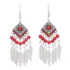 Pendientes Bohemios Transfronterizos con Borlas de Hojas Estilo Étnico Retro Pendientes de Viaje Joyería Versátil Personalizada Venta al por Mayor para Mujeres