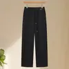Nuevos estilos de otoño e invierno para mujeres de mediana edad y mayores: Pantalones forrados de polar con cintura elástica, pantalones cigarette estilo mom, y pantalones casuales cortos hechos de cachemira sintética.