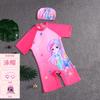 Traje de Baño Infantil de Dibujos Animados Traje de Verano Niñas Manga Corta Protección Solar Niña Traje de Baño de Una Pieza Bebé Talla Pequeña y Mediana Gorro de Natación