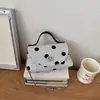 Bolsa de Mano para Mujer, Estilo Retro Simple Versátil de Gran Capacidad para Viajes Diarios, Bolso de Hombro Cruzado Cuadrado Pequeño con Lunares