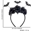 Nova Tiara de Morcego Rosa Negra para Halloween Festa Baile de Máscaras Fantasia Tiara de Flor Negra Galho Seco Grampo de Cabelo