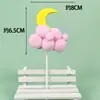 Accesorios para decoración de pasteles de hornear bola conjoined de felpa rosa blanco azul modelo de nube enchufe para decoración de pastel de cumpleaños