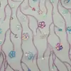 Tela Bordada con Lentejuelas Geométricas de Rombo y Malla de 3 mm en Stock del Fabricante para Vestidos, Qipao y Disfraces de Escenario
