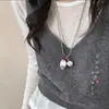 Colgante de Bolsa Tejida Vintage Cadena Larga para Mujer con Acabado de Alta Gama, Cadena Larga Extensa de Nicho, Estilo Largo para Personas de Tallas Grandes, Accesorio para el Cuello