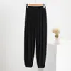 Calça de Dormir Modal Feminina Verão Fina com Punho Calça Lanterna Preguiçosa para Casa Calça de Yoga Dança Solta Tamanho Grande Calça à Prova de Mosquitos