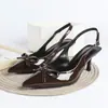 Sandalias de Tacón de Aguja de Punta Fina con Lazo y Escote Bajo Populares Transfronterizas Europeas y Americanas para Mujer Zapatos de Tacón Alto Primavera/Verano 2026