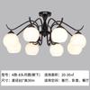 Lustre Vintage Estilo Francês, Luminária Minimalista Estilo Americano para Sala de Estar, Luminária de Teto, Arte em Vidro e Ferro, Lustre Pequeno Preto para Quarto