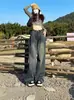 Jeans Rectos Retro Americanos para Mujer, Nuevo Estilo Primavera/Verano 2026, Pantalones Sueltos Estrechos de Pierna Ancha Adelgazantes de Cintura Alta