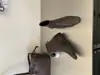 Botas de Cano Curto Quadradas Retro com Zíper Traseiro para Mulheres - Estilo Novo Outono 2026 com Aumento de Altura