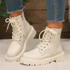 Botas Martin Plus Size Transfronteiriças Femininas 2026 Outono Inverno Novo Solado Grosso Com Pelúcia Quente Moda Casual Botas de Cano Curto Botas Individuais Atacado