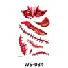 Nuevo Adhesivo de Tatuaje de Cicatriz de Fiesta de Terror Adhesivo de Tatuaje Impermeable Adhesivo de Tatuaje de Herida Sangrienta Adhesivo de Tatuaje de Halloween