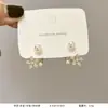Versão coreana estilo TikTok de brincos de pérola populares para mulheres, luxo leve com sensação de alta qualidade, brincos versáteis de nicho, acessórios de orelha elegantes e modernos