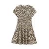 Amazon 2024 Verão Transfronteiriço Europeu e Americano Feminino Gola Redonda Estampa Floral Manga Curta Vestido Saia Feminino M56777