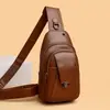 Bolso de Pecho para Hombre, Bolso Cruzado de Piel de Vaca, Bolso Deportivo Casual para Hombre, Bolso de Hombro Multifuncional, Riñonera de Cuero para Viajes de Negocios al Aire Libre para Hombre