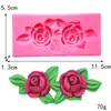 Molde de silicona para pastel de fondant con hoja de rosa de dos o tres piezas, decoración de chocolate, jabón hecho a mano, molde de yeso para aromaterapia