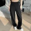 Pantalones de traje con hebilla de estilo chino para mujer, diseño de primavera 2024, pantalones de cintura alta, estrechos y anchos, nuevos pantalones casuales chinos para fregar