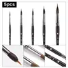 Popular Set de 5 Pinceles de Acuarela de Amazon, Mango de Madera Negro Punta Especial para Óleo Set de Pinceles para Flores