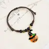Jingdezhen Navidad Cerámica Cuerda Trenzada Pulsera Animales de Dibujos Animados Cuerda de Mano Joyería al por Mayor para Atracciones Turísticas Nicho Lujo Ligero