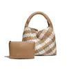 Bolso Cubo Grande de Mano Tejido a Mano 2026 Bolso Cesta Simple para Viajes Diarios de Mano Debajo del Brazo Bolso Madre e Hija Bolso de Mujer