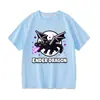 Camiseta infantil de manga corta de Minecraft con Creeper, Steve y Dragón del End, top de algodón 100% para niños