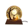 Festival de Mediados de Otoño Conejo de Jade Lunar Color UV Impreso Cristal Resplandeciente Luz Nocturna Lámpara de Atmósfera Creativa Decoración de Escritorio para el Hogar Regalo