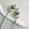 Perro de Amor 2D usando un protector de cable con forma de disfraz de ranita, cable de carga para teléfono móvil/Tipo-C resistente a los arañazos