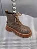 Botines cortos estilo Martin para mujer con forro de polar, nuevos para otoño e invierno 2026, con estampado de leopardo, cordones, estilo workwear biker, versátiles, modernos, de algodón