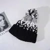 Gorro de Invierno con Capucha para Mujer para Personas de Mediana Edad y Mayores, Gorro de Punto de Terciopelo Plus para Mamá con Calentador de Cuello para Ciclismo, Gorro de Punto Cálido y a Prueba de Viento