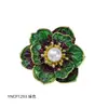 Nova Broche Retrô Estilo Chinês com Gotejamento de Óleo, Peônia e Pérola, com Flores de Strass Multicor, Acessório Feminino para Qipao e Hanfu