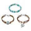 Pulsera de Etiqueta de Cactus Imitación Turquesa Estilo Étnico Transfronterizo Europeo y Americano Set Joyería de Perlas Multielemento Personalidad