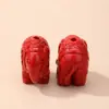 Colgante de Calavera de Cinnabar de Alto Contenido con Patrón de Nube Propicia para el Año de Nacimiento, Cuentas Sueltas para Joyería DIY, Venta al por Mayor