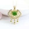 Guan Yu Jade Natural Hetian Jaspe Nubes Auspiciosas Ruyi Candado Material Ruso Verde Espinaca Colgante Joyería Jade S2072024
