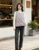 Chaleco de Algodón Talla Grande Ropa para Mujer Patrón de Diamantes Otoño e Invierno 2025 Chaleco Ligero de Algodón Adelgazante 514