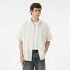 Nueva Camisa Retro Japonesa de Color Sólido de Manga Corta para Primavera, Verano y Otoño, Camisa Casual Versátil de Corte Holgado de Moda para Hombres con Estilo