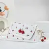 Bolso Cuadrado Pequeño Nuevo con Estampado de Cerezas para Mujer 2026, Bolso Versátil de Hombro Cruzado Estilo Coreano, Bolso de Axila con Bloques de Color de Nicho al por Mayor