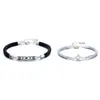 Nuevo brazalete plateado para pareja de princesa y caballero 520, tejido a mano, cuerda de mano, moda INS, regalo de San Valentín, joyería