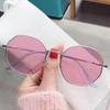 Lentes coreanos que cambian de color para estudiantes con montura poligonal plana de tendencia anti luz azul, lentes de alto valor