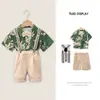 Traje Infantil Camisa de Manga Corta para Niño Florista Vestido de Graduación de Jardín de Infancia Disfraz de Presentación para Anfitrión Ropa Infantil