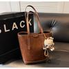 Bolsa Retrô de Grande Capacidade Transfronteiriça para Mulheres Inverno 2024 Nova Tendência Moda Simples Bolsa Saco Grande Capacidade Bolsa para o Dia a Dia