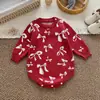 Suéter de Punto con Lazo para Niños Mono de Otoño e Invierno 100% Algodón Puro Bebé Clase A Informal Suéter para Bebé Niñas