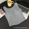 Camisola retro de estilo americano con cremallera para mujer, cuello cuadrado, uso interior y exterior, top con almohadilla en el pecho, corte ajustado, ropa interior de belleza para la espalda