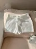 Pantalones Cortos de Punto Suave Estilo Coreano para Mujer Otoño/Invierno Holgados Versátiles de Pierna Ancha Línea A Cintura Elástica Cordón Pantalones Casuales