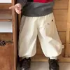 Conjunto de Roupa de Outono para Bebê Estilo Coreano Suéter com Gola Color Block Retrô + Calça Solta de Perna Larga Conjunto Elegante de Duas Peças para Bebês e Crianças Pequenas