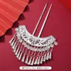 Tocados de la minoría étnica Miao de Guizhou, Horquillas de Plata Étnicas Dong, Horquillas con Borlas, Horquillas Hanfu, Accesorios para Actuaciones Escénicas