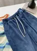 Jeans Casuales de Pierna Recta, Ajuste Relajado, Lyocell Tencel Azul Oscuro para Mujer, Primavera y Verano, Caída Suave, Adelgazantes, de Cintura Alta, con Cordón