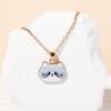 Collar con colgante de gato bonito de moda europea y americana, joyería de aleación con forma de animal para mujer, cadena de suéter de dibujos animados de nicho que combina con todo OL